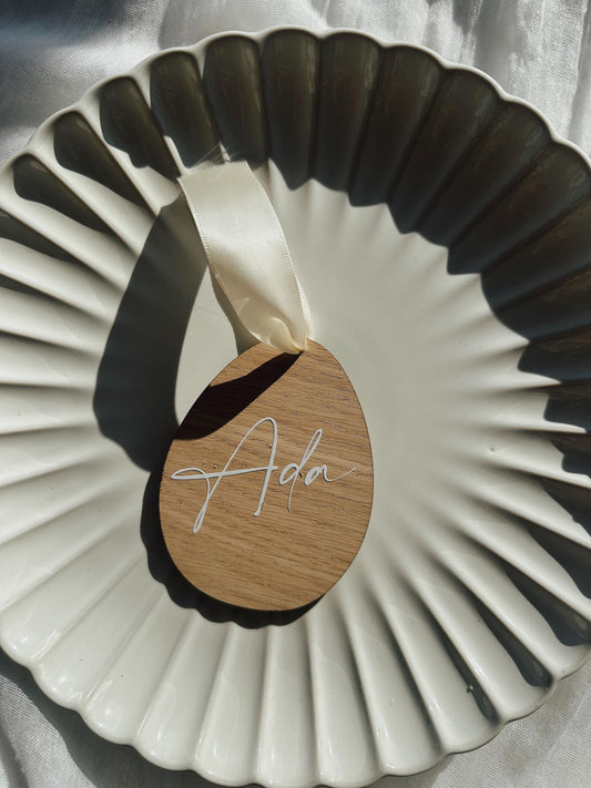 Personalised Easter egg name tag