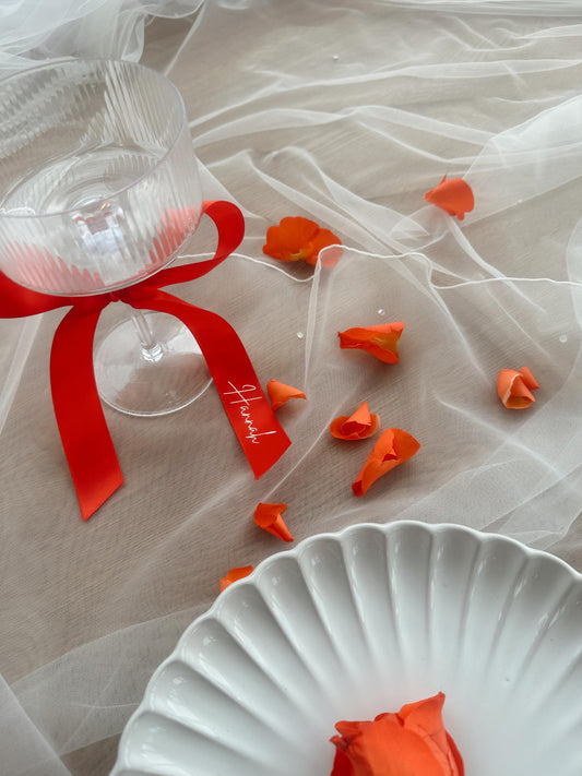 Valentine’s Day / Galentine’s day ribbon bow place names