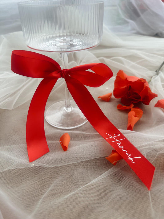 Valentine’s Day / Galentine’s day ribbon bow place names