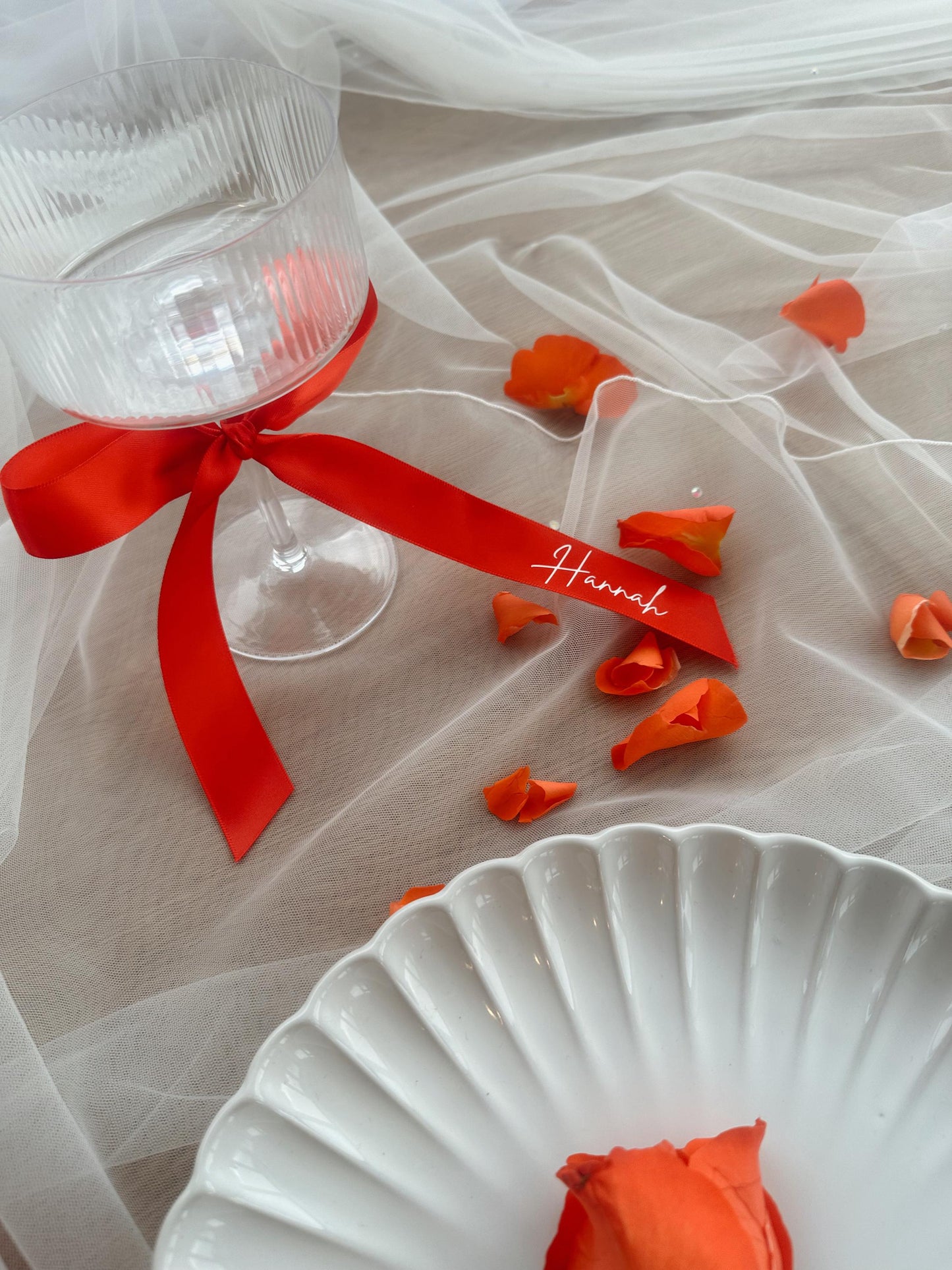 Valentine’s Day / Galentine’s day ribbon bow place names