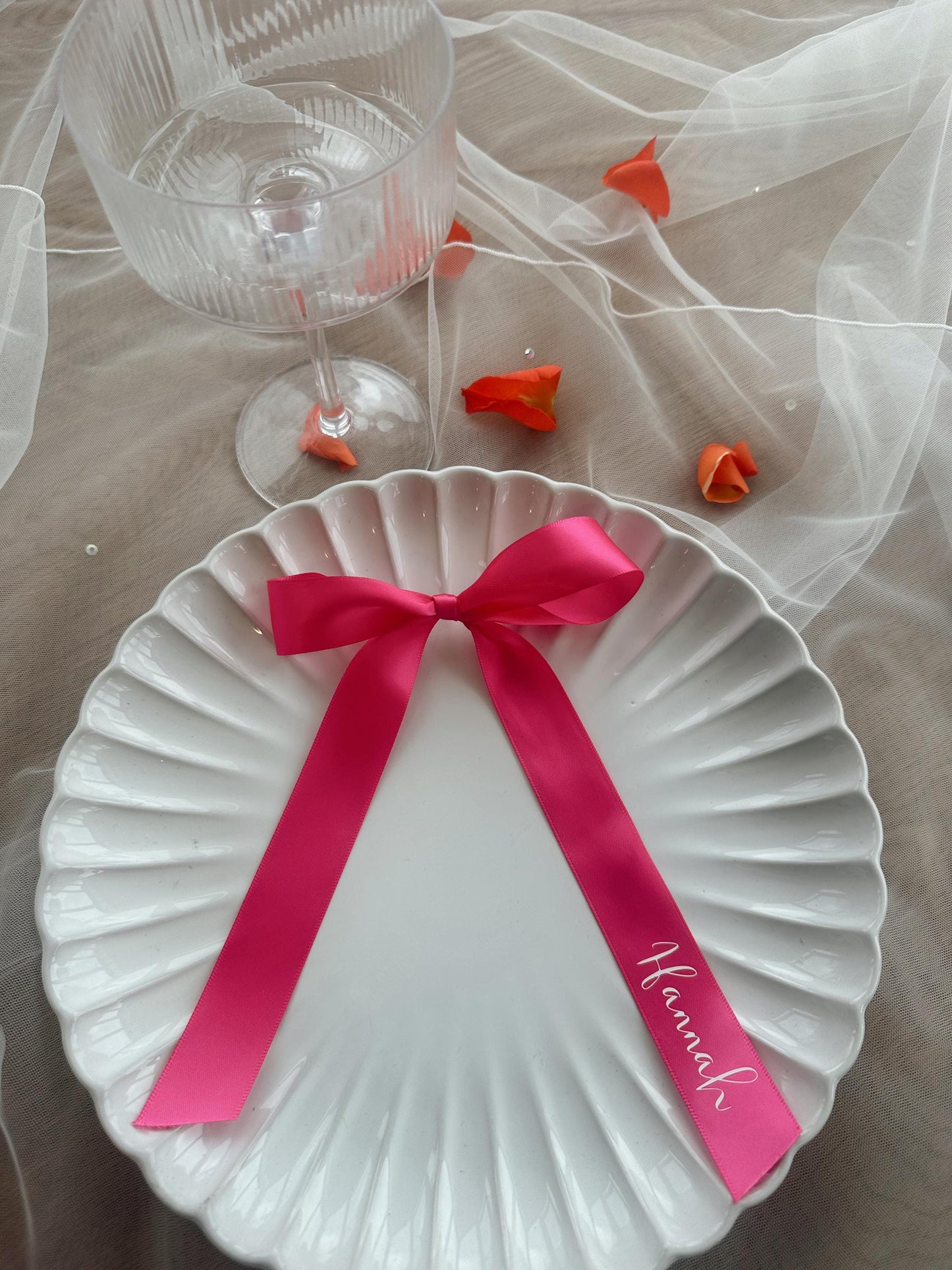 Valentine’s Day / Galentine’s day ribbon bow place names