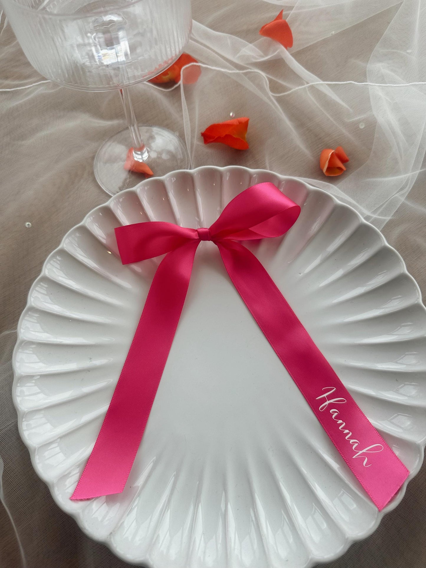 Valentine’s Day / Galentine’s day ribbon bow place names